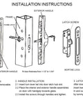 Installation instructions for Replacement Patio Sliding Door Handle Set With Mortise Lock And Key Cylinder Keeper Fits Door Thickness From 1.5 To 1.75 Inches White