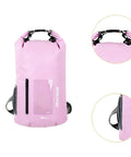 Waterproof Paddling Backpack With Wide Opening, Lightweight 20L Gear Carrier For Camping, Open Water, Beach, And Hiking, Pink