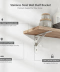 Heavy Duty 304 Stainless Steel L Shape Shelf Bracket For Kitchen Bathroom And Garage Storage Rust Resistant And Extra Strong Support