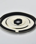 Chateau One Handle Tub And Shower Escutcheon Replacement In Brushed Nickel showing all-metal plate with gasket