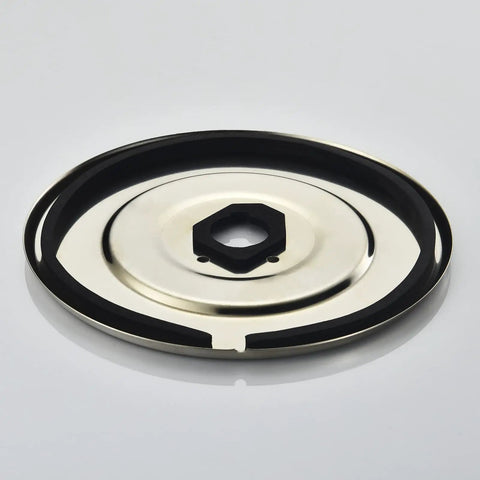 Chateau One Handle Tub And Shower Escutcheon Replacement In Brushed Nickel showing all-metal plate with gasket