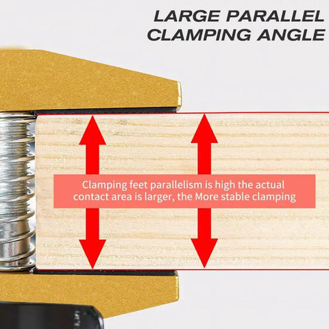 Top Tier Door Lock Installation Kit With Heavy Duty Tungsten Steel Cutters And Mortise Hole Saw For Snappy Precise Woodworking Jobs On All Types Of Doors clamp close-up