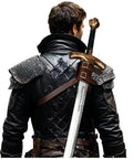 Back Sword Holster Leather Sword Holder With Adjustable Buckle Comfortable PU Leather Sword Frog worn on back