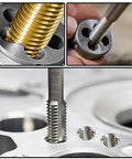 Pro Grade M20 X 1.5 Tap And Die Set For Fresh Or Repaired Threads High Speed Steel HSS Straight Fluted Tap In Use
