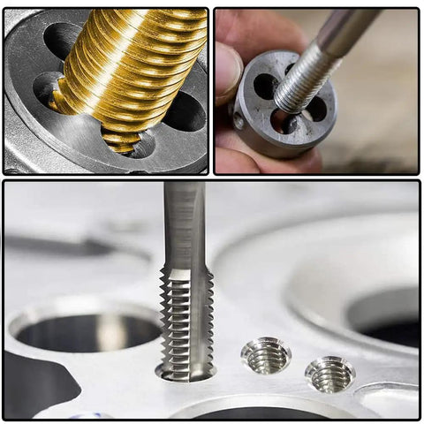 Pro Grade M20 X 1.5 Tap And Die Set For Fresh Or Repaired Threads High Speed Steel HSS Straight Fluted Tap In Use