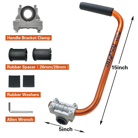 Ergonomic Trimmer Grip With Bracket Clamp For Weed Wacker Extension Handle Pain Relieving All Day Comfort Tools Orange