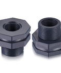 Three Quarters Inch PVC Bulkhead Fitting With Four Millimeter Silicone Seal Gasket For Rain Barrels Aquariums Water Tanks Ponds Pools