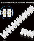 10 Or 20 Pack 12-Position Dual Row Screw Terminal Block Kit For Small Home Projects And Electrical Wiring, Barrier Strip