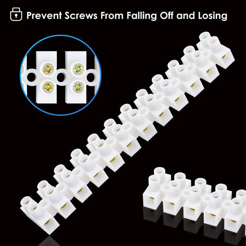 10 Or 20 Pack 12-Position Dual Row Screw Terminal Block Kit For Small Home Projects And Electrical Wiring, Barrier Strip