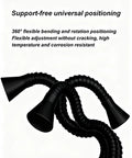 Heavy Duty Fume Extraction Arm With Articulated Duct Hose and Nozzle, black flexible hose, support-free universal positioning