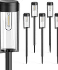 Solar Pathway Lights Outdoor 6 Pack Upgraded Super Bright LED With Auto On Off IP65 Waterproof for pathways