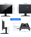 7 To 12 Inch CCTV Security Monitor Screen Black High Definition Display For Live Surveillance 10.1 inch size dimensions