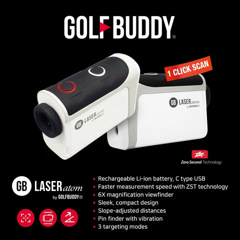 Sleek Compact Golf Laser Rangefinder With Slope Mode And Vibration Pin Finder Delivers Quick As Lightning Zero Second Technology At 880 Yards Comes Loaded With Rechargeable Battery And Leather Magnetic Case For Any Weekend Golfer