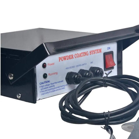 Portable Powder Coating System Paint Spray Gun With 5 Stage Adjustable Dial And 110V Plug In Design power control panel with indicators.