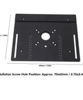 Rock Solid 4 Jaw Clamping Router Table Lifting System With Manual Lift, Fits Router Motors 64-66mm, 51mm Stroke, Universal Base For Small Trimming Machines And Woodworking Tables. black aluminum base plate 240x200mm with 70x62mm mounting holes