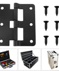 3.03 X 2.64 Inch Black Lift Off Hinge For Flight Cases with screws, detachable split hinge, durable steel, rust-resistant metal