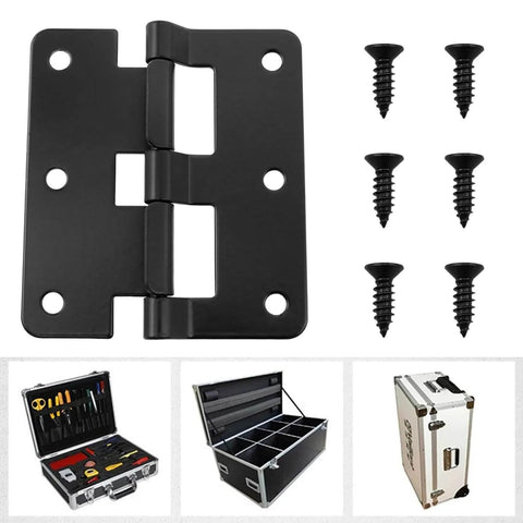 3.03 X 2.64 Inch Black Lift Off Hinge For Flight Cases with screws, detachable split hinge, durable steel, rust-resistant metal