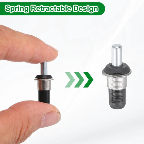 Top Shelf Spring Loaded Shutter Repair Pins 60 Piece Set Black Durable Steel Replacement Fasteners with spring retractable design.
