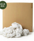 Bulk White Cotton Wiping Rags Made From Premium T Shirt Material Lint Free Cleaning Cloths For Auto Detailing Pro Grade Auto Care 45 Lbs Box