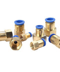 Brass Pneumatic Air Fittings Kit For 4 6 8 10 12 Millimeter Hose Tubes One Eighth To One Half Inch Female Thread Quick Connect Joints 100 Piece Set