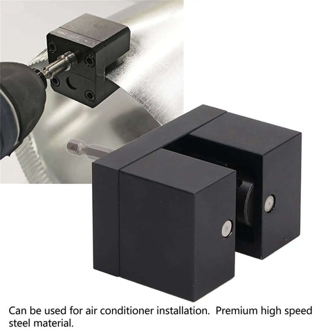 Power Packed Duct Crimping Tool Drill Powered High Speed Steel Metal Duct Swaging Tool Electrical Crimper in use on metal duct