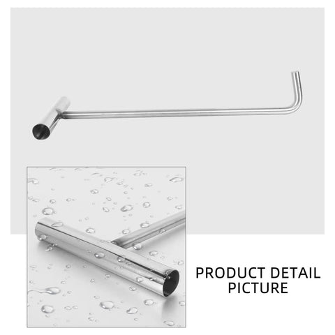 Heavy Duty Stainless Steel Manhole Cover Hook With Sturdy T Shaped Handle Design for easy storm drain grate lifting.