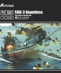 Box art for Dauntless SBD Three One To Seventy Two Scale Unassembled WWII Naval Dive Bomber Model Kit in action scene.