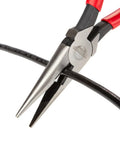 Long Nose Pliers Set Three Piece Includes 7 Inch Straight 8 Inch Straight And 6 Inch Bent Nose With 70 Degree Angled Tips gripping wire
