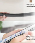 Heavy Duty Baby Proofing Edge Protectors For Furniture And Desks Super Sturdy Rubber Foam Bumper Guards being held with 3M tape.