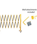 Heavy Duty Expandable Metal Barricade Gate For Crowd Control And Traffic Jobs No Sweat Retractable Fence with wall attachments included.