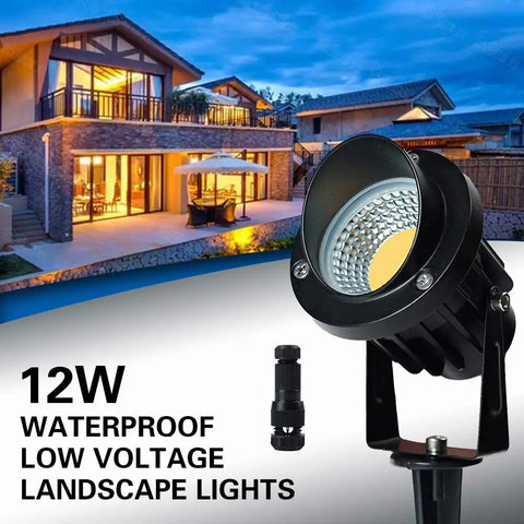 Low Voltage Landscape Lighting Kit 12V-24V AC/DC Outdoor Lights for Garden Yard Path Patio IP65 Waterproof COB LED Bulbs