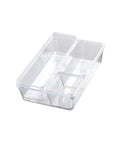 4 Pack Clear Drawer Organizers Set With Stackable Modular Bins Slim Profile For Kitchen Utensils Makeup And Office Supplies