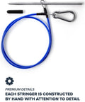 Endeavor Spearfishing Stringer with 33 Inch Stainless Cable, 2 Inch Carabiner, 7.5 Inch Rod, Blue Lanyard for Coastal Hunters