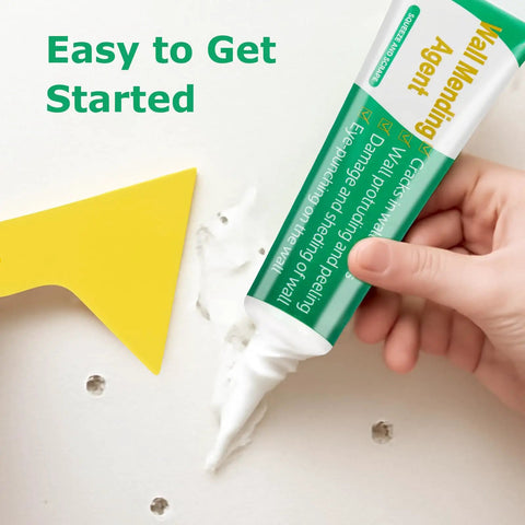 Drywall Repair Kit For Quick Hole Fill And Wall Mending, No Fuss Patch For Cracks And Dents, fast-dry spackle being applied to wall