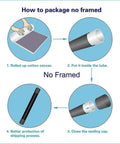 Packaging instructions for Vibrant Chem Class Periodic Table Poster For Home Study, showing rolled canvas in a tube for protection.