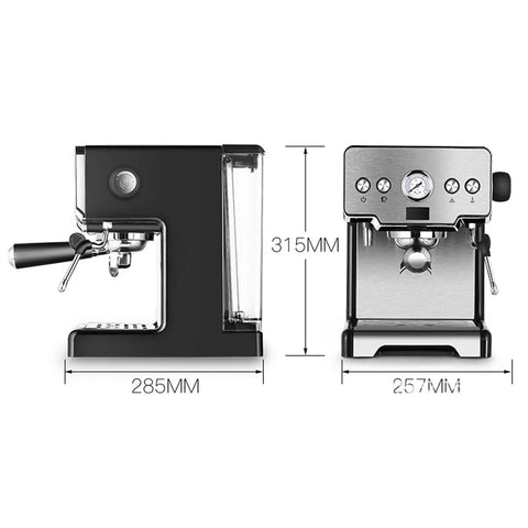 Home Barista Style Espresso Maker With 15 Bar Pump Pressure, LED Display, 1450W Power, 1.7L Water Tank, Semi Automatic Coffee Machine