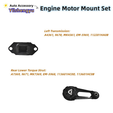 Beefed Up Engine Mount Kit 3 Piece For Nissan Versa 2012 To 2019 Sedan And Versa Note 2014 To 2019 Hatchback 1.6L L4 components