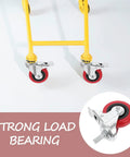 Four Piece 3 Inch Stainless Steel Swivel Caster Wheels With Twin Locking Brakes for heavy duty trolleys with strong red wheels.