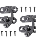 Swing Arm Hook Latches For Suitcases, Dollhouses, Jewelry Boxes And Bird Houses with screws, black anti-corrosion finish