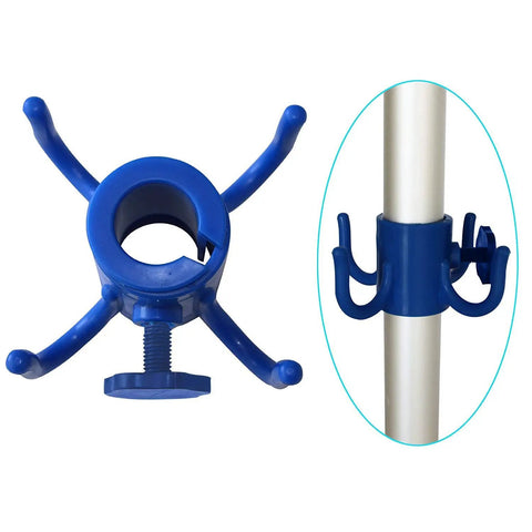 4 Prong Beach Umbrella Hook Hanging Organizer For Towels Hats Clothes Cameras Sunglasses And Bags Blue Durable Plastic