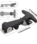 Rugged Heavy Duty Rubber Hood Catch Kit With Stainless Steel Bracket and T Handle Latch, 11.8 cm, vehicle and box use