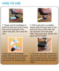 Six Pairs Rubber Heel Plates Repair Kit For Mens Leather Shoes And Womens Thick Heels Includes Double Sided Tape Sandpaper And Replacement Patches Durable Easy Install usage instructions