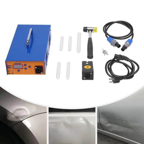 Magnetic Induction Dent Repair Tool For Cars With Digital Display 150KHz 1.38Kw Power Kit and car dent examples