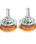 Band Selector Rotary Switch 5 Pin 1 Pole 4 Position One Deck 9mm Thread 6mm Shaft 14mm Length for DIY projects, 2-pack