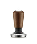 Pro Grade Digital Espresso Tamper Nails Your Perfect 58Mm Puck, showcasing solid walnut grip and clear gauge display.