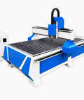 Pro Grade CNC Wood Router With Automatic Tool Change For Engraving And Milling 4x8 Foot Table 1325 3 Axis Machine in blue and white