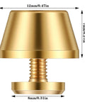 Gold Brass Nailhead Studs For Leather Purses, Heavy Duty Screw Back Purse Feet Hardware, 12mm purse foot with 8mm screw.