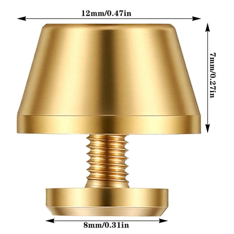 Gold Brass Nailhead Studs For Leather Purses, Heavy Duty Screw Back Purse Feet Hardware, 12mm purse foot with 8mm screw.