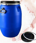 125L Rain Barrel Alternative Blue Open Top Storage Keg With Lid For Water Storage And Fermentation, Food Grade Plastic Drum