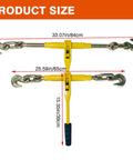 Beefy Ratchet Load Binders Three Eighths To One Half Inch Two Pack With Grab Hooks 9200 Lbs Working Load Grade 70 80 Chain Size Diagram